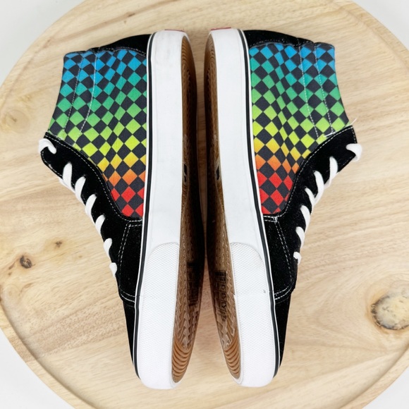 Ecko Unltd Steven Rainbow Check Canvas Suede Hightop Sneakers 9 Men